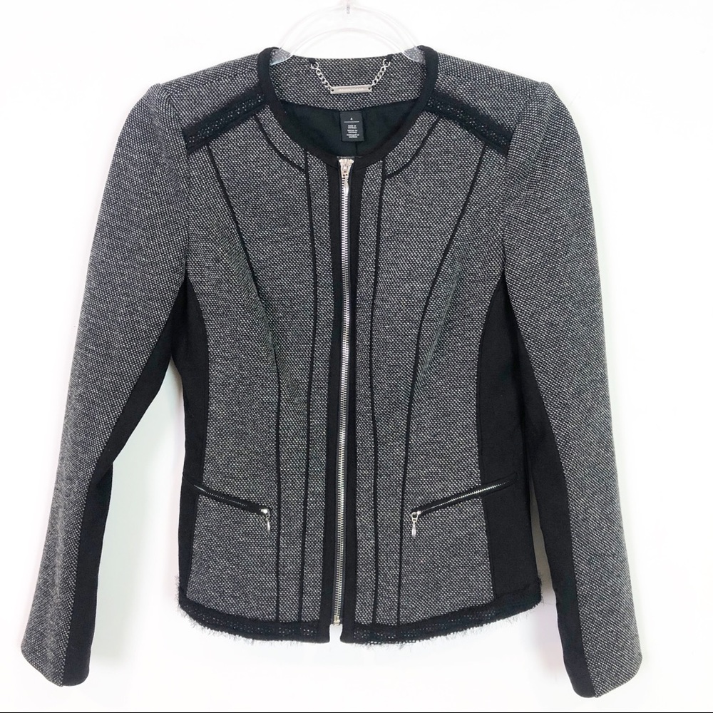 WHITE HOUSE BLACK MARKET BLACK TWEED JACKET